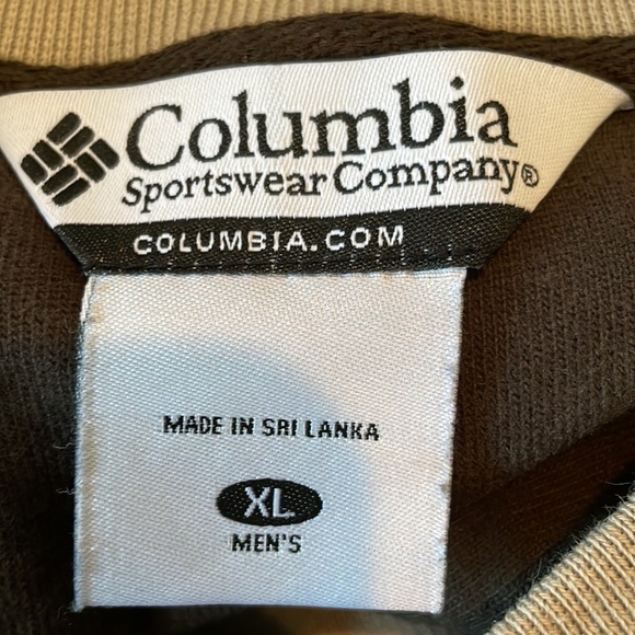 Columbia Sweater Men XL Tan V Neck Stretchy Columbia Tag on L Sleeve - Picture 11 of 12